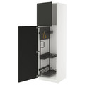 METOD High cabinet with cleaning interior, white/Nickebo matt anthracite, 60x60x200 cm