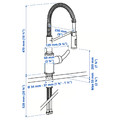 TAKSJÖN Kitchen mixer tap pull down w spray, stainless steel colour