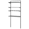 BOAXEL Laundry combination, anthracite/metal, 82x40x201 cm