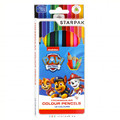 Starpak Colour Pencils Triangular 12 Colours Paw Patrol