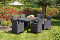Garden Armchair, rattan style, graphite