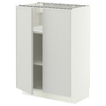 METOD Base cabinet with shelves/2 doors, white/Aspudden light grey, 60x37 cm