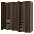 PAX / STORKLINTA Wardrobe combination, dark grey/dark brown stained oak effect, 200x66x201 cm