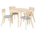 LISABO / LISABO Table and 4 chairs, ash/Tallmyra white/black, 105 cm