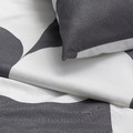 BRUKSVARA Duvet cover and pillowcase, anthracite/white, 150x200/50x60 cm