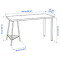 LAGKAPTEN / TILLSLAG Desk, black-brown/white, 140x60 cm