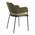 Dining Chair Lima, velvet, armrests, green