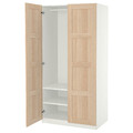 PAX / BERGSBO Wardrobe, white/white stained oak effect, 100x60x201 cm