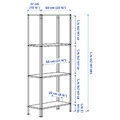 HYLLIS Shelf unit, indoor/outdoor galvanized, 60x27x140 cm