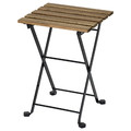 TÄRNÖ Stool, black/light brown stained, 30x42 cm