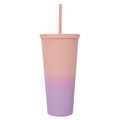 Cup with Straw Tie-Dye, orange-pink