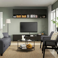 BESTÅ TV storage combination, black-brown/Lappviken/Stubbarp black-brown, 240x42x230 cm