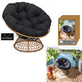 Outdoor Armchair Cancun, swivel, black, natural