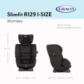Graco 2in1 Convertible Car Seat SlimFit R129 Iron 40-145cm / 0-12y