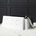 Pouffe with Storage Intesi Velse, faux leather, white