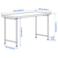 LAGKAPTEN / SPÄND Desk, black-brown/white, 140x60 cm