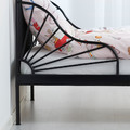MINNEN Ext bed frame with slatted bed base, black, 80x200 cm