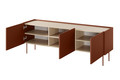 Three-Door TV Cabinet Desin 170, ceramic red/nagano oak