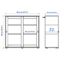 VIHALS Storage combination w glass doors, dark grey/clear glass, 190x37x140 cm