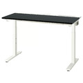 MITTZON Desk, black stained ash veneer/white, 120x60 cm