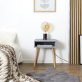 Bedside Table Nightstand Niche, grey/natural