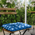 TÄRNÖ Table+4 chairs, outdoor, foldable black/light brown stained/foldable Klösan dark blue, 100x54 cm