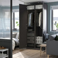PAX / FORSAND Wardrobe combination, dark grey/dark grey, 100x60x236 cm