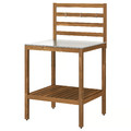 NÄMMARÖ Open kitchen unit, light brown stained/stainless steel outdoor, 80x62 cm