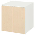 SMÅSTAD / PLATSA Cabinet, white birch, with 1 shelf, 60x55x63 cm