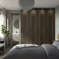 PAX / STORKLINTA Wardrobe combination, dark grey/dark brown stained oak effect, 200x60x236 cm