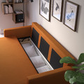FRIHETEN 3-seat sofa-bed, Faringe brown-orange