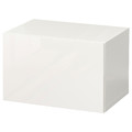 BESTÅ Wall-mounted cabinet combination, white/Selsviken high-gloss/white, 60x42x38 cm