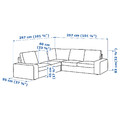 KIVIK Corner sofa, 4-seat, Kelinge grey-turquoise