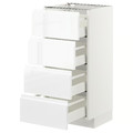 METOD / MAXIMERA Base cab 4 frnts/4 drawers, white/Voxtorp high-gloss/white, 40x37 cm