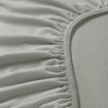 VÅRVIAL Fitted sheet, light grey, 120x200 cm