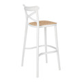 Bar Stool with Backrest Moreno, white