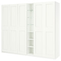 PAX / GRIMO Wardrobe combination, white white/white, 285x60x236 cm