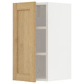 METOD Wall cabinet with shelves, white/Forsbacka oak, 30x60 cm