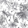 GoodHome Vinyl Wallpaper on Fleece Howlit, black/white