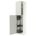 METOD High cabinet with cleaning interior, white/Aspudden light grey, 60x60x240 cm
