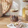 Elegant Glass Jar with Acacia Wood Lid 13 cm