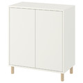 EKET Cabinet combination with legs, white/wood, 70x35x80 cm