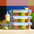 IKEA 365+ Food container with lid, rectangular/glass, 1.0 l, 3 pack