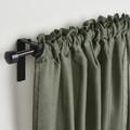 STENFRÖ Sheer curtains, 1 pair, green/with heading tape, 145x300 cm