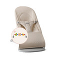 BABYBJÖRN Bouncer Balance Soft Woven/Jersey Tri Fabric, Light Beige + toy