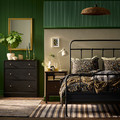BRUDKRUSBÄR Duvet cover and pillowcase, black multicolour/floral pattern, 150x200/50x60 cm