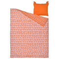 NATTHÄGER Duvet cover and pillowcase, orange/tiger, 150x200/50x60 cm