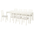 EKEDALEN / EKEDALEN Table and 8 chairs, white white/Ramna light grey, 180/240 cm