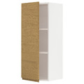 METOD Wall cabinet with shelves, white/Voxtorp oak effect, 40x100 cm