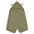 GULDVÄVARE Baby towel with hood, green, 60x125 cm